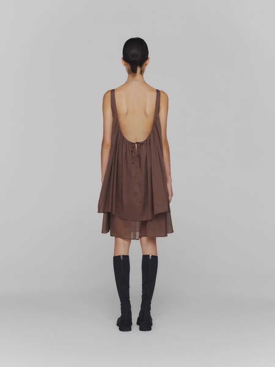 24春夏 NECK SHIRRING SHEER DRESS