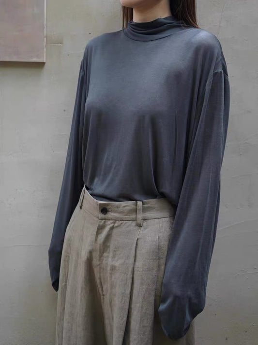 25秋冬 天丝羊毛高领长袖打底