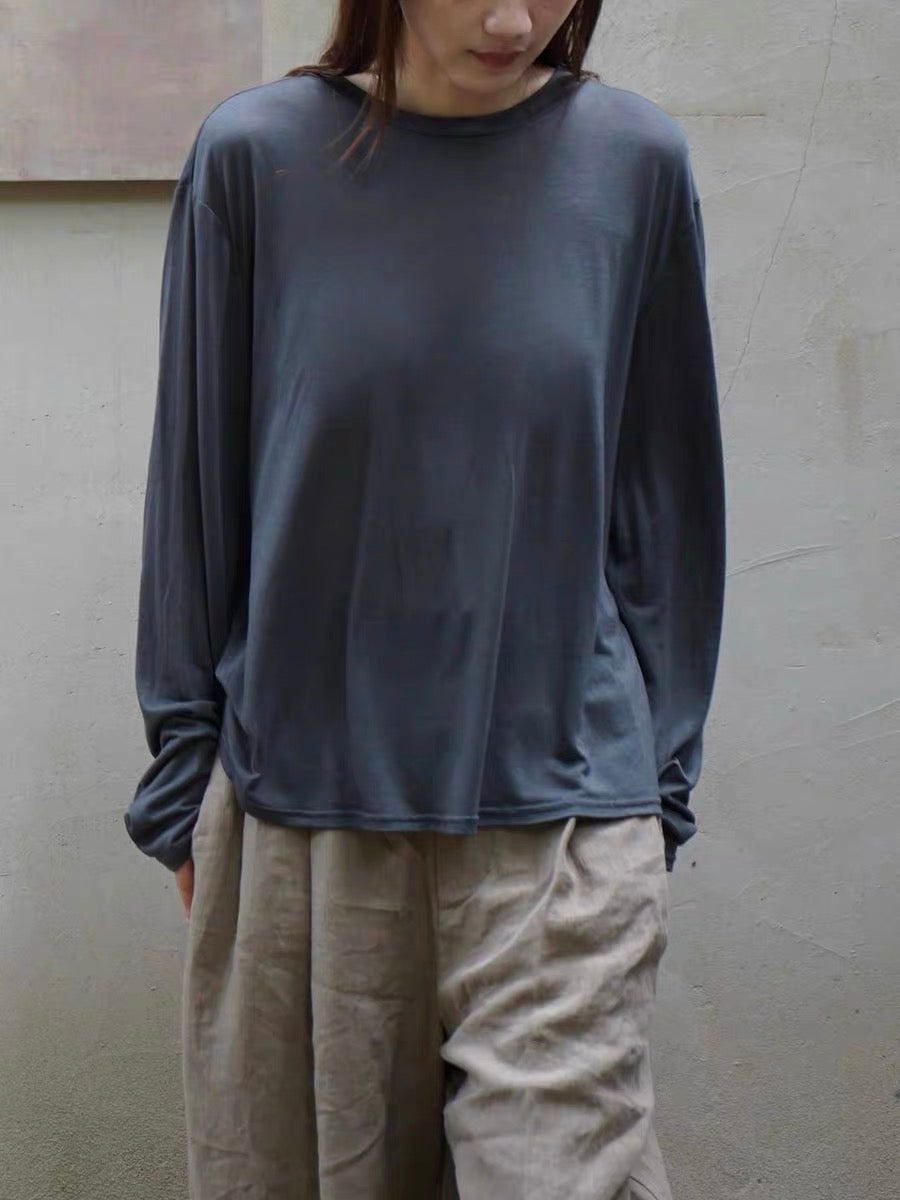 25秋冬 天丝羊毛圆领长袖打底