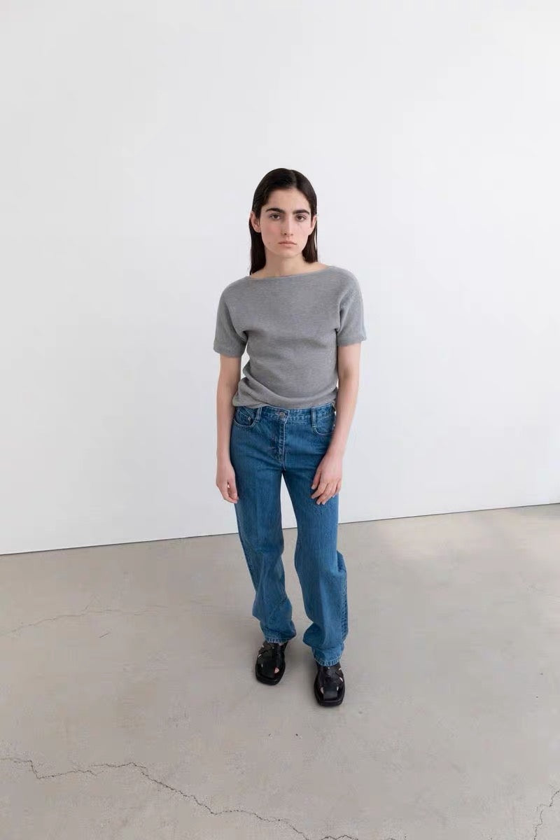 24早春 BACK SCOOP NECK T SHIRT