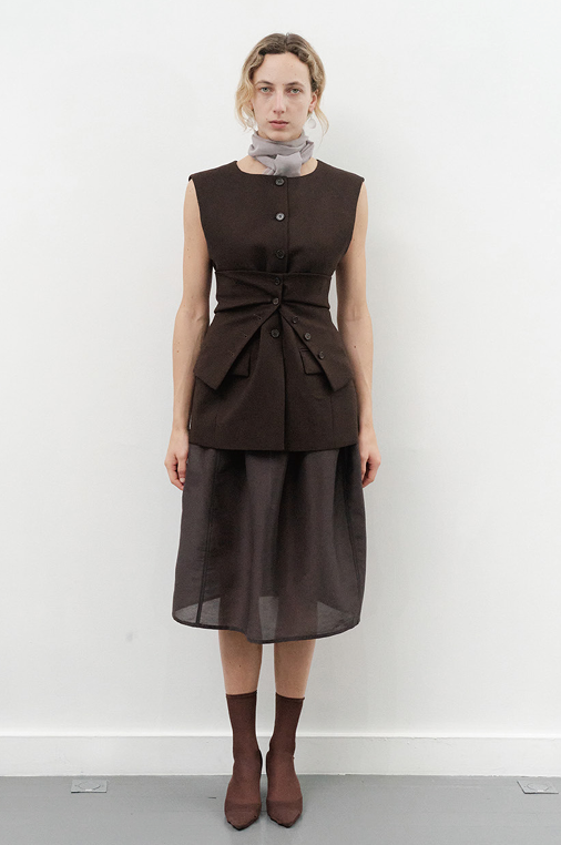 25早春 SHIRRING ORGANZA SKIRT 半裙