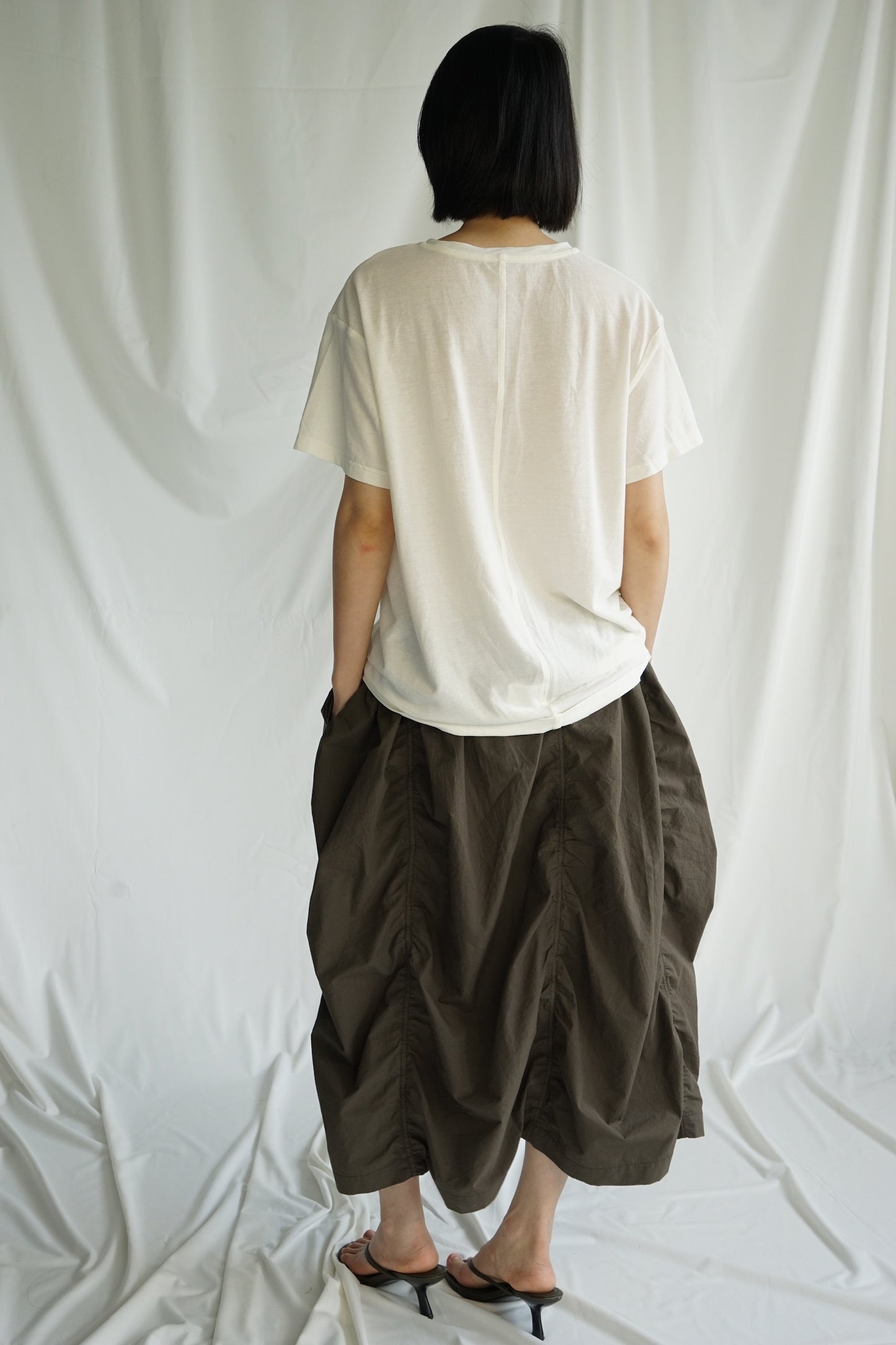 25春夏 纯棉褶皱松弛感抽绳工装裙