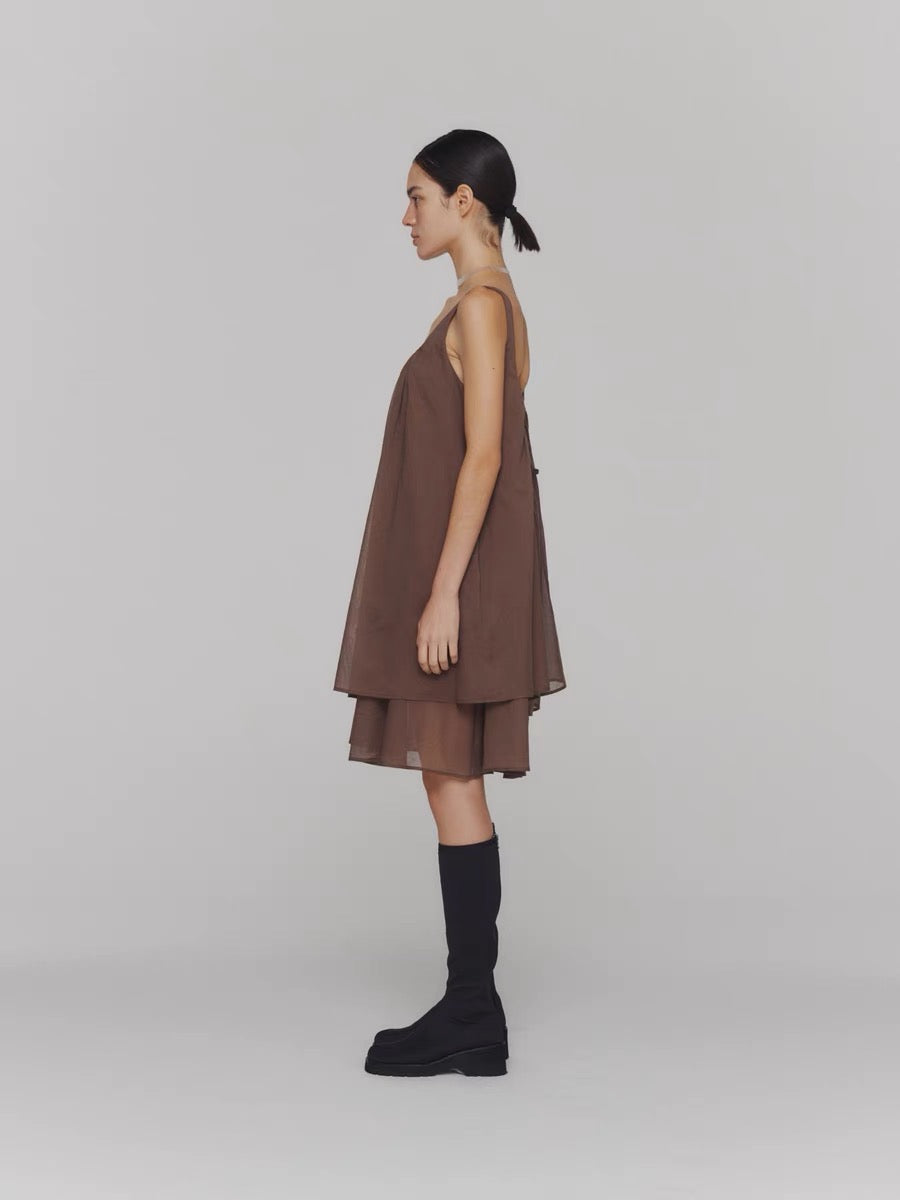 24春夏 NECK SHIRRING SHEER DRESS