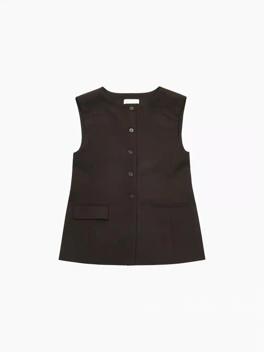 25早春 OVERSIZED BUTTON UP VEST背心马甲