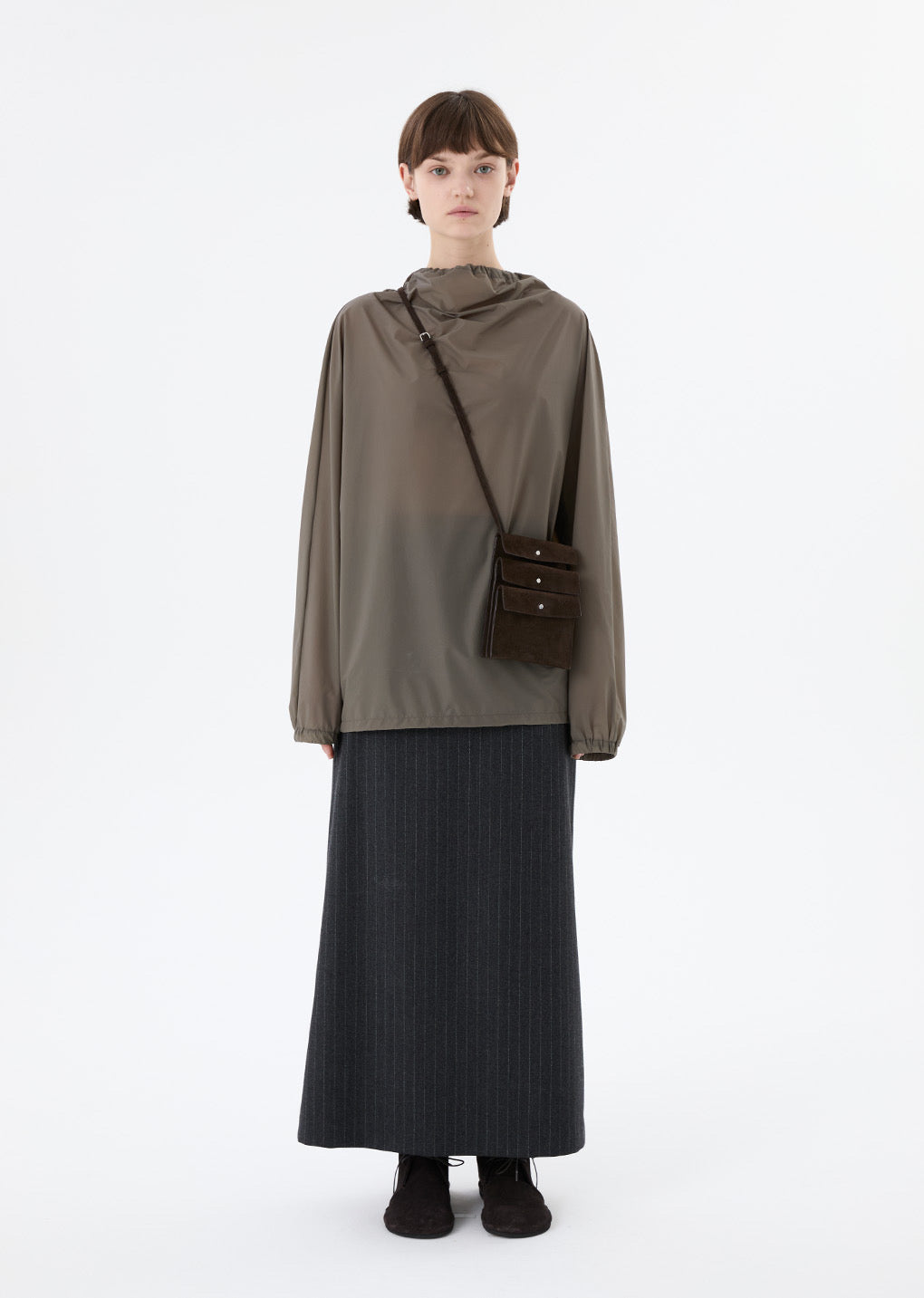 25早秋 SHEER NYLON COWL NECK ANORAK