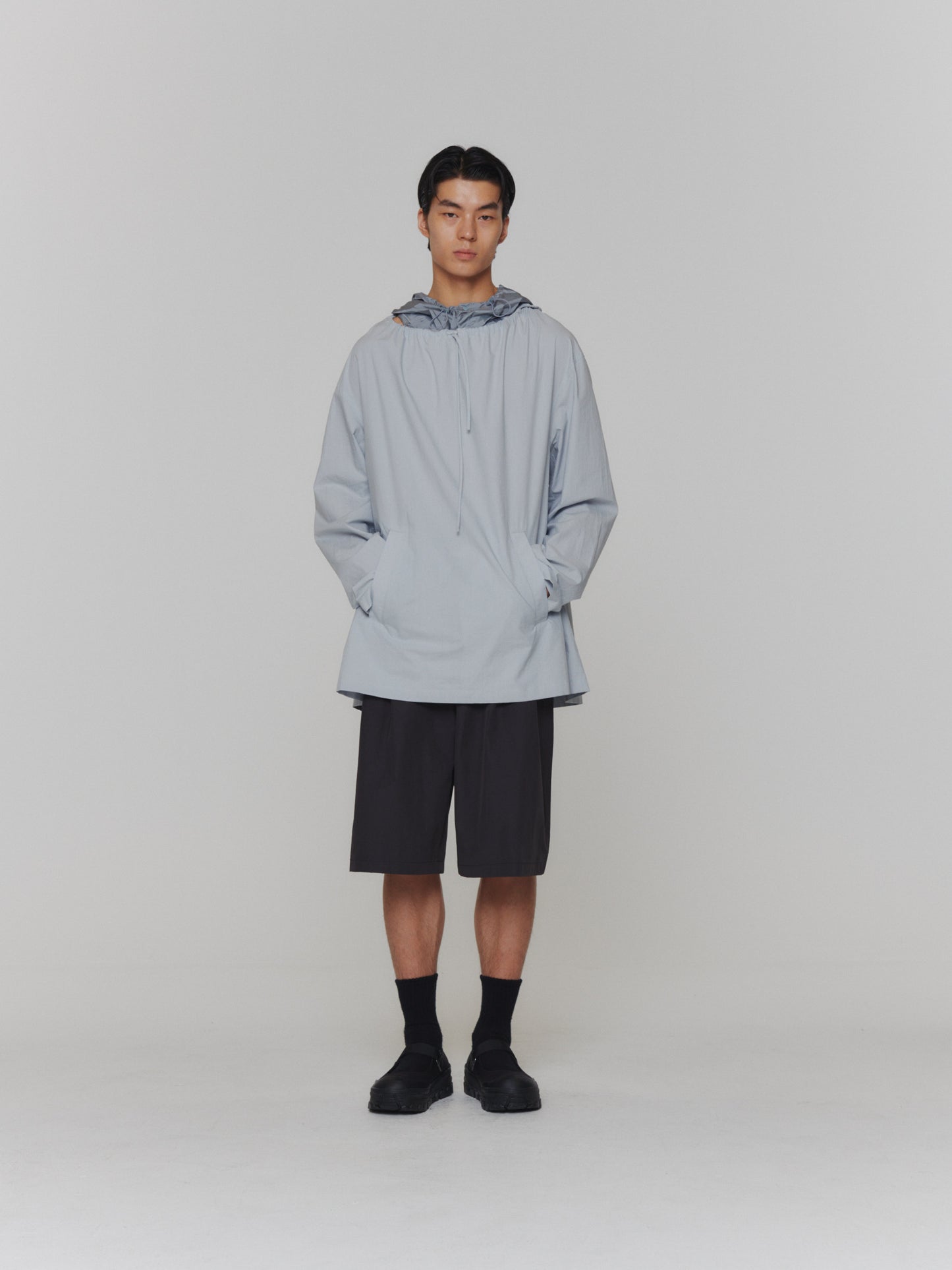 24早春 COTTON OVERSIZE SHIRRING PONCHO