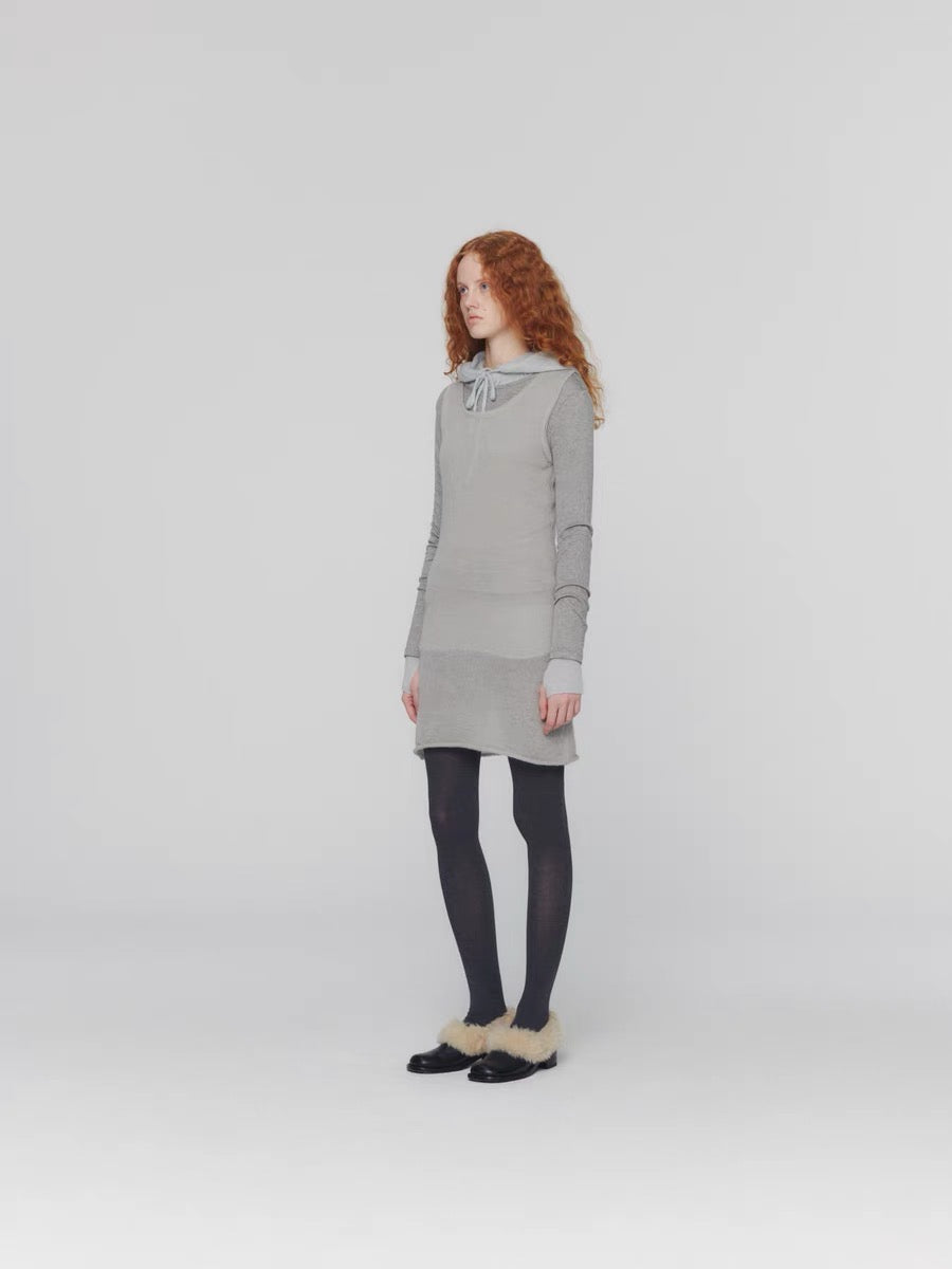 24早秋 SHEER HOODED KNIT 连帽开衫