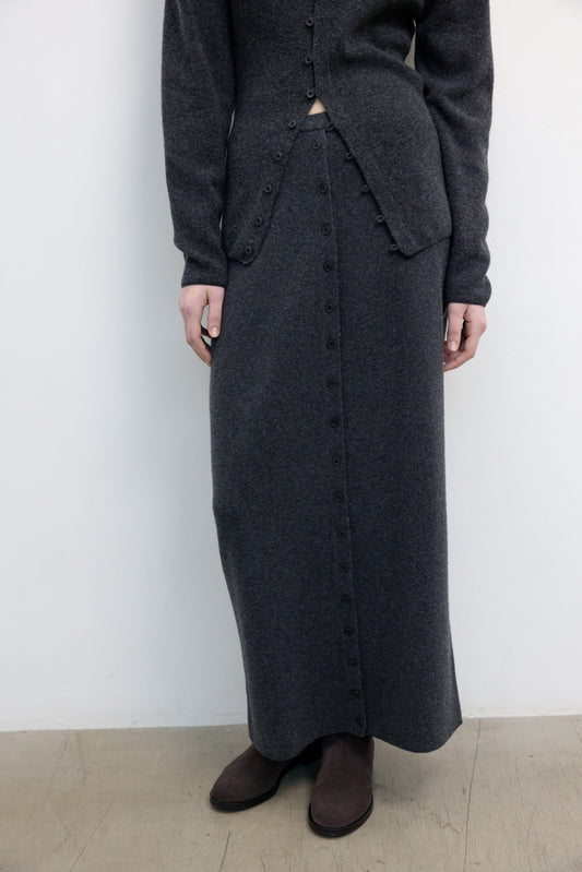 25早秋 BUTTON STRAIGHT KNIT SKIRT