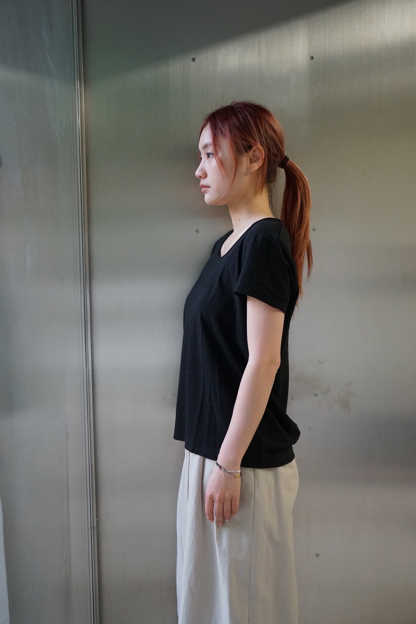 25春夏 纯棉透气显瘦百搭大圆领T恤