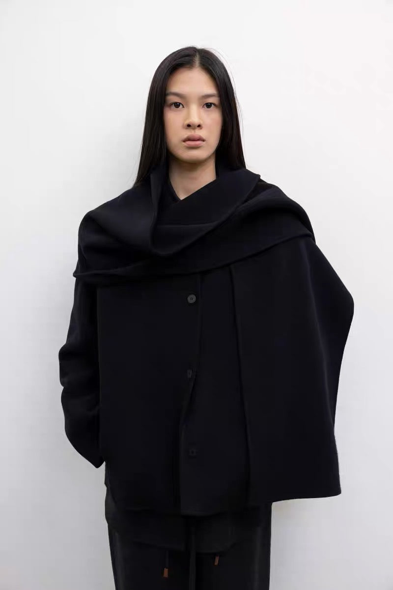 25秋冬 WOOL HANDMADE 围巾短大衣