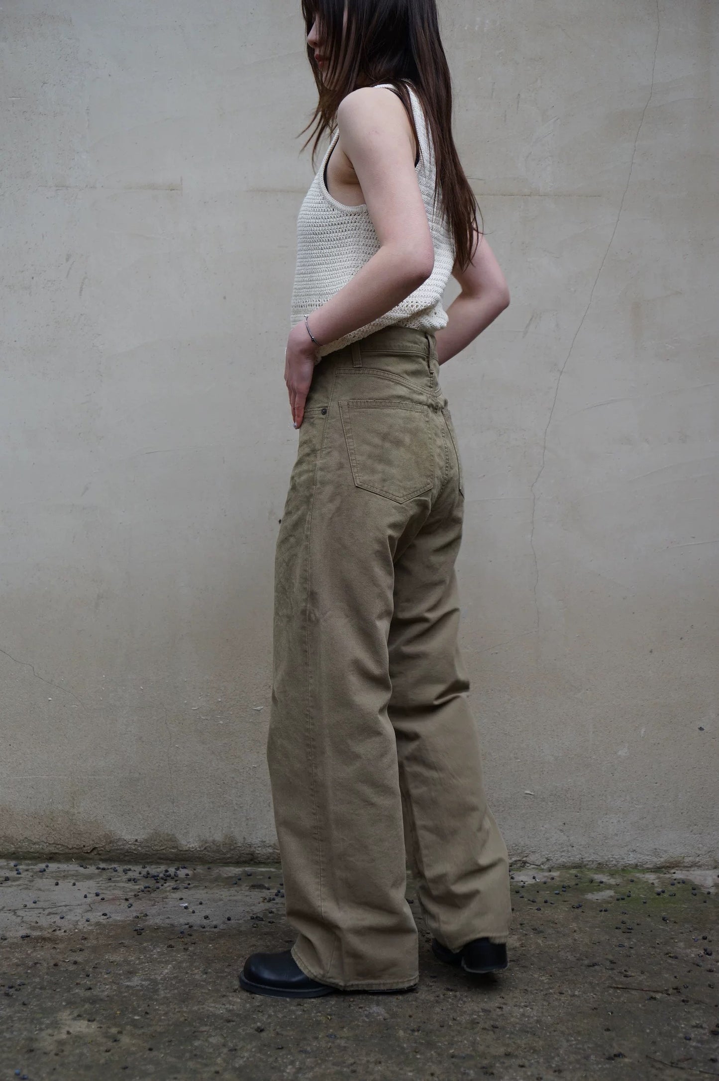 26早春 SULFUR OXFORD VINTAGE WIDE PANTS