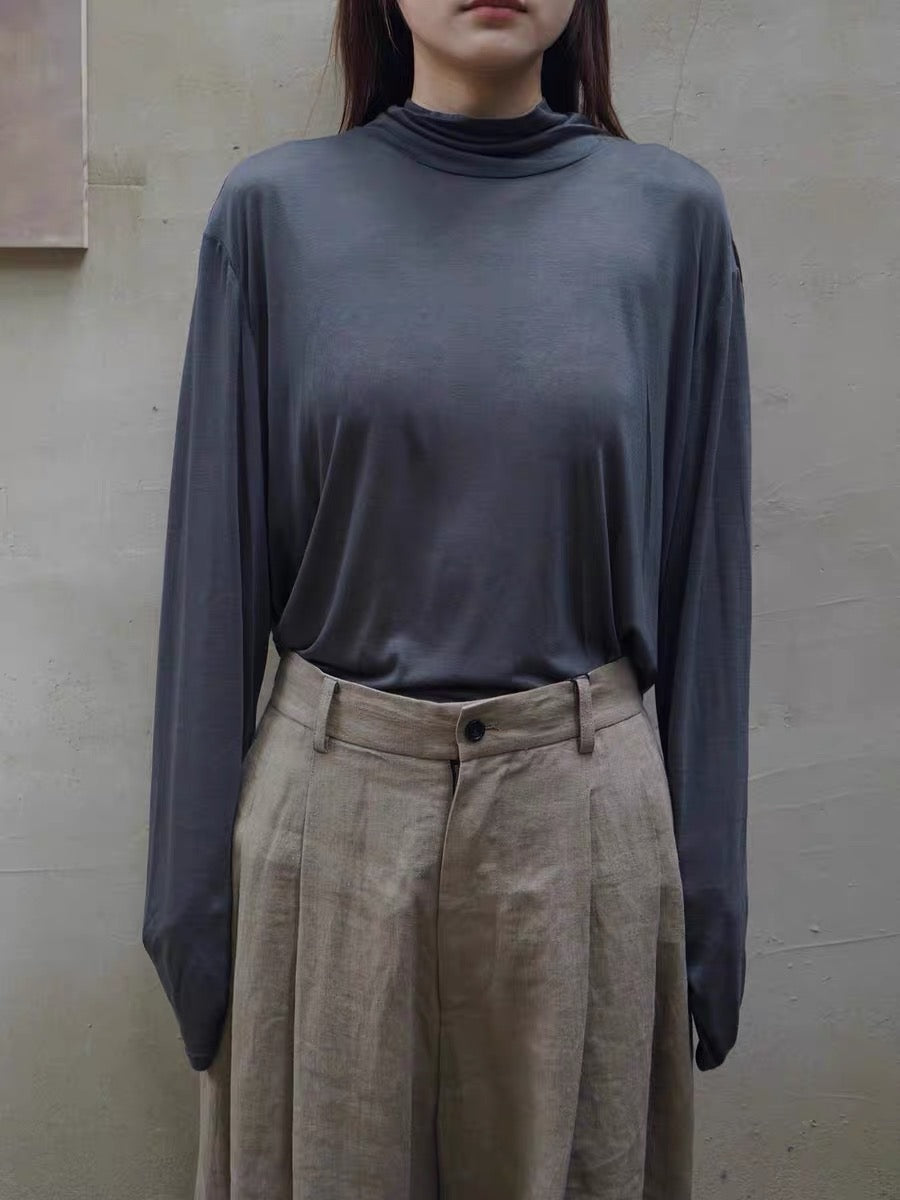 25秋冬 天丝羊毛高领长袖打底