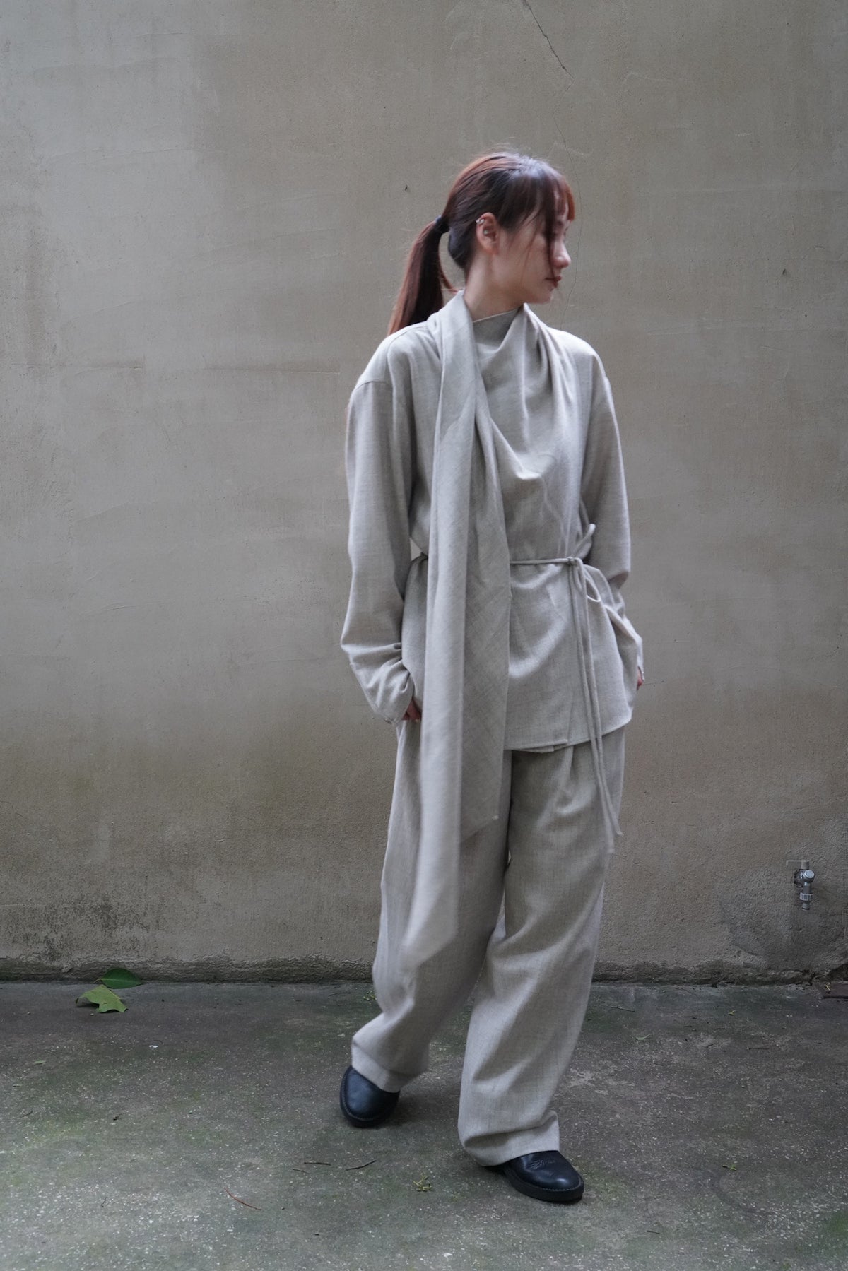 26早秋 MILA WOOL SCARF  WRAP JACKET