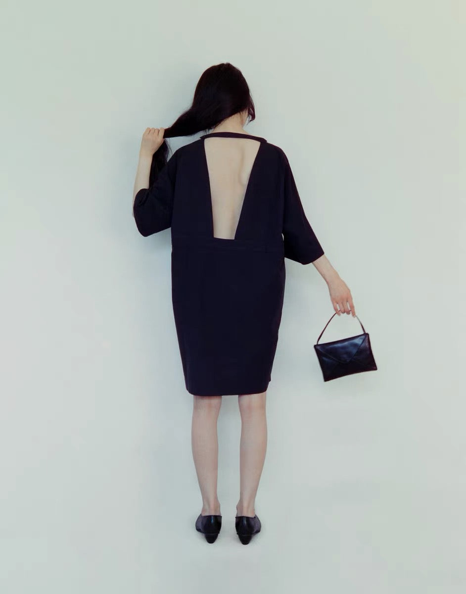 25春夏long open-back T-shirt dress