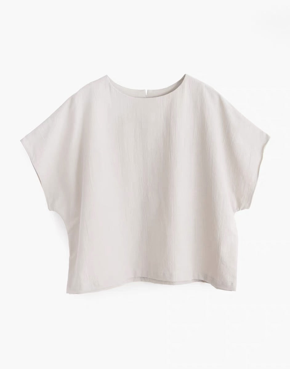 25春夏 Cotton flax poplin folk top