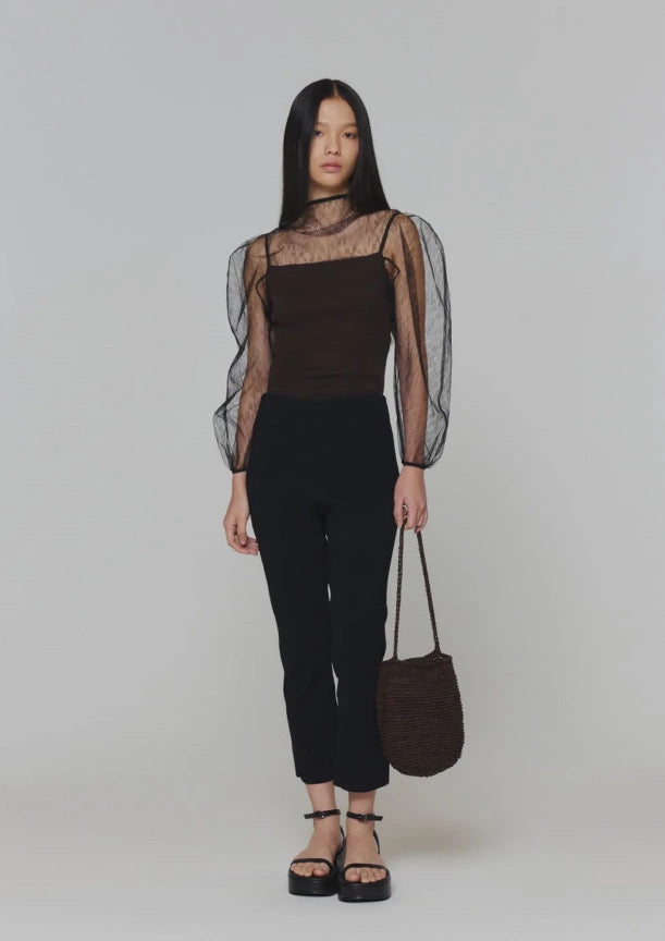 25春夏 KNOTTED COLLAR TOP 蕾丝打底