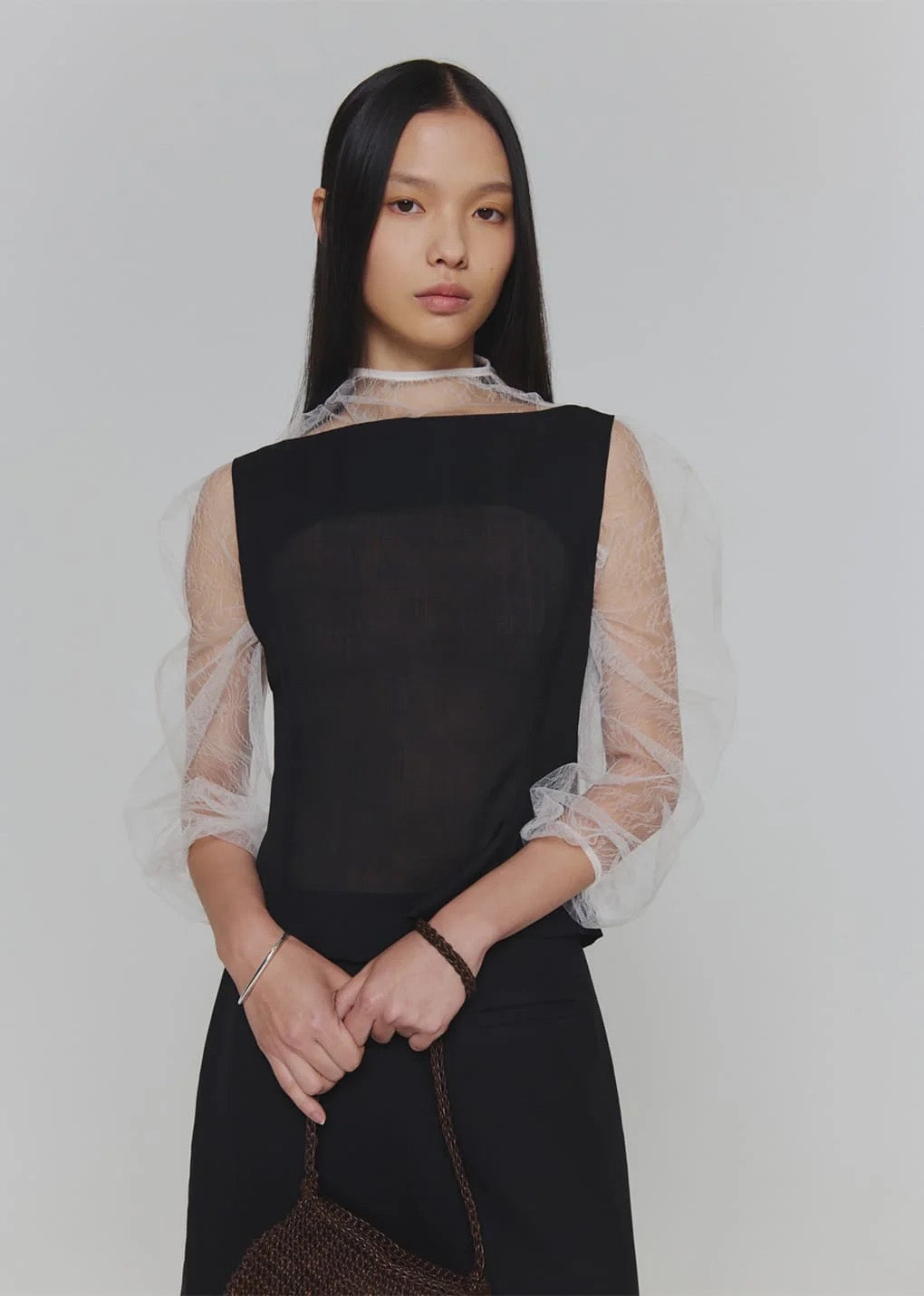 25春夏 KNOTTED COLLAR TOP 蕾丝打底