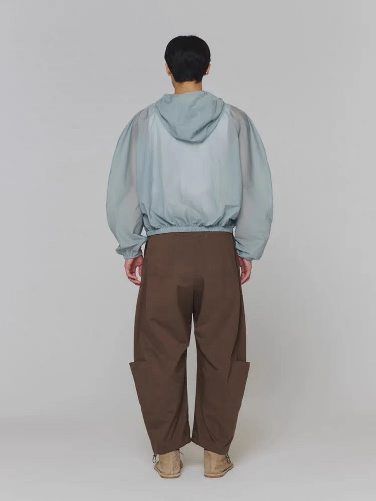 25春夏 SHEER NYLON RAGLAN HOODED JUMPER