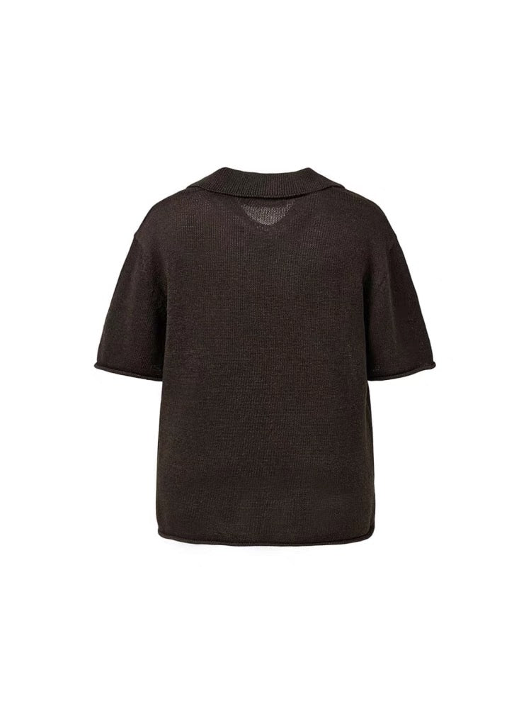 25春夏 PAPER YARN COLLAR KNIT 针织短袖