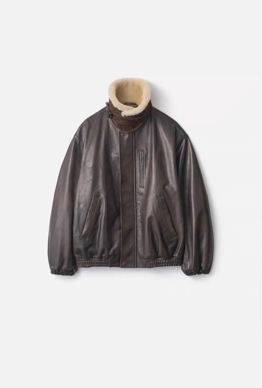 26秋冬 MOUTON COLLAR CALF ZIP JACKET
